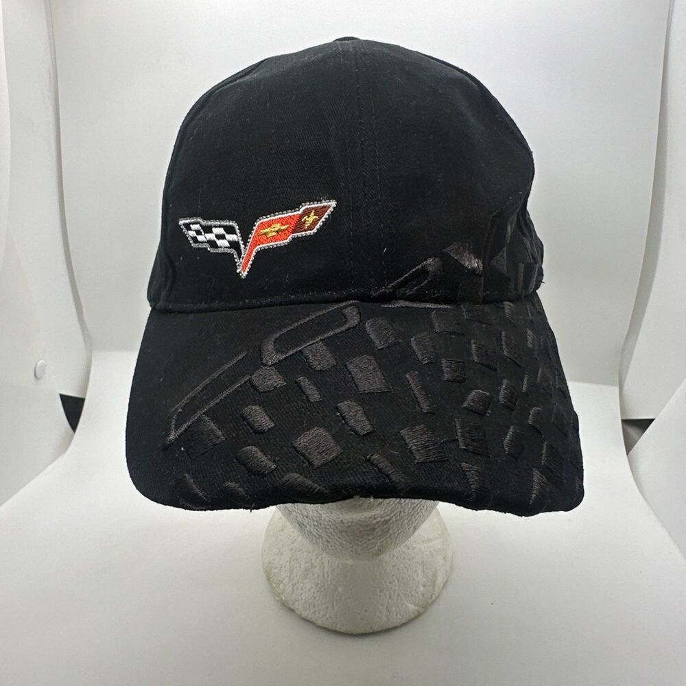 Rare GM Chevrolet Corvette C6 Offical Embroidered Black Hat Strap Back